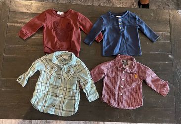 Long sleeve shirts for boys size 12 months bundle