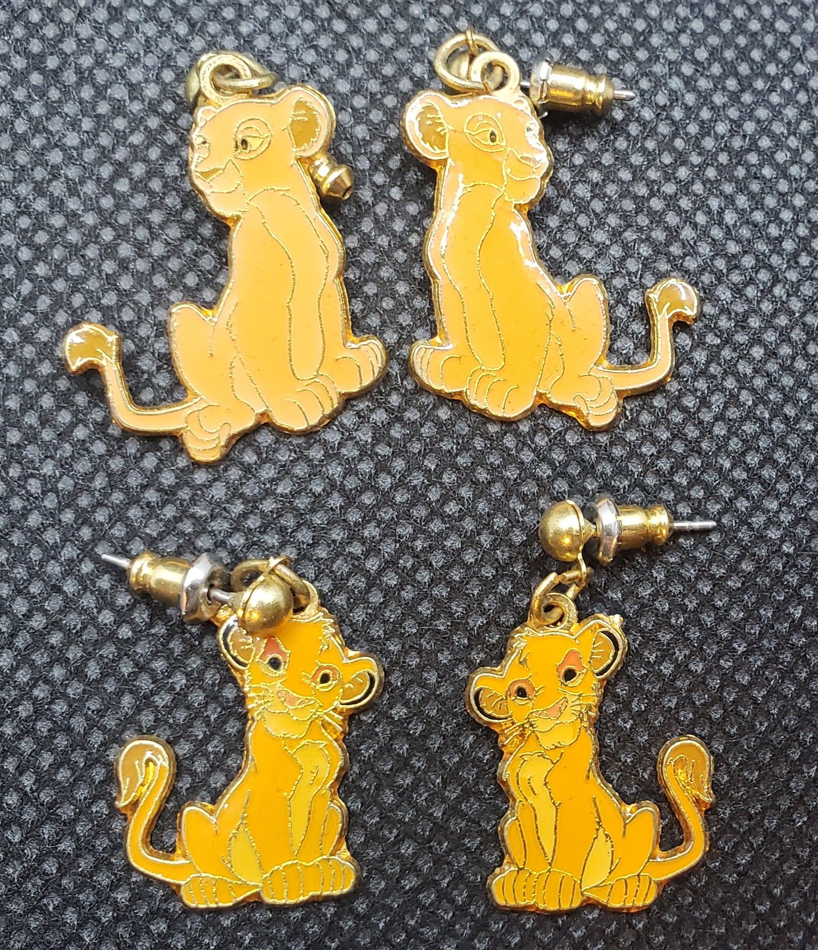 Vintage 90s Disney Lion King earrings Simba and Nala **$5 each pair**