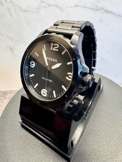Fossil Nate JR1448 Men’s 45mm Black IP Stainless Steel Quartz Watch 100M