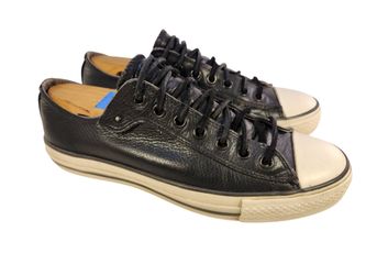 CONVERSE BY JOHN VARVATOS BLACK LEATHER SNEAKERS MEN 9.5/ WOMEN 11.5/ EUR 43