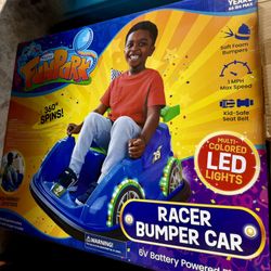 Flybar FunPark Electric Bumper Car 6V for Toddlers, Kids, Baby Ride On Toys, Ages 1.5-4 Years, LED Lights, 360 Degree Spin, Supports up to 66 pounds (