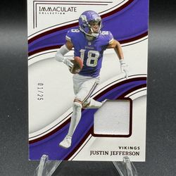 2023 Immaculate Collection Memorabilia Red #89 Justin Jefferson Patch #1/25