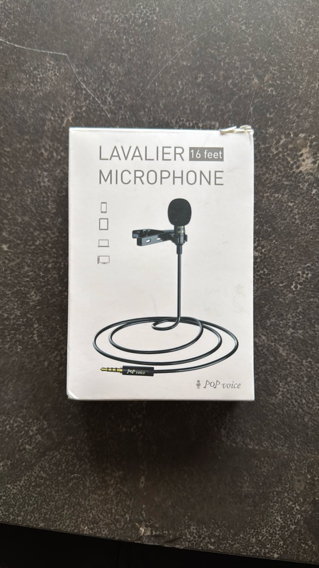 PoP voice 16 Feet Single Head Lavalier Lapel Microphone Omnidirectional Condense