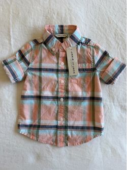 Janie and Jack plaid button up - 6-12mo - NWT