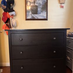 Black-Brown IKEA HEMNES Dresser 3 drawer In 