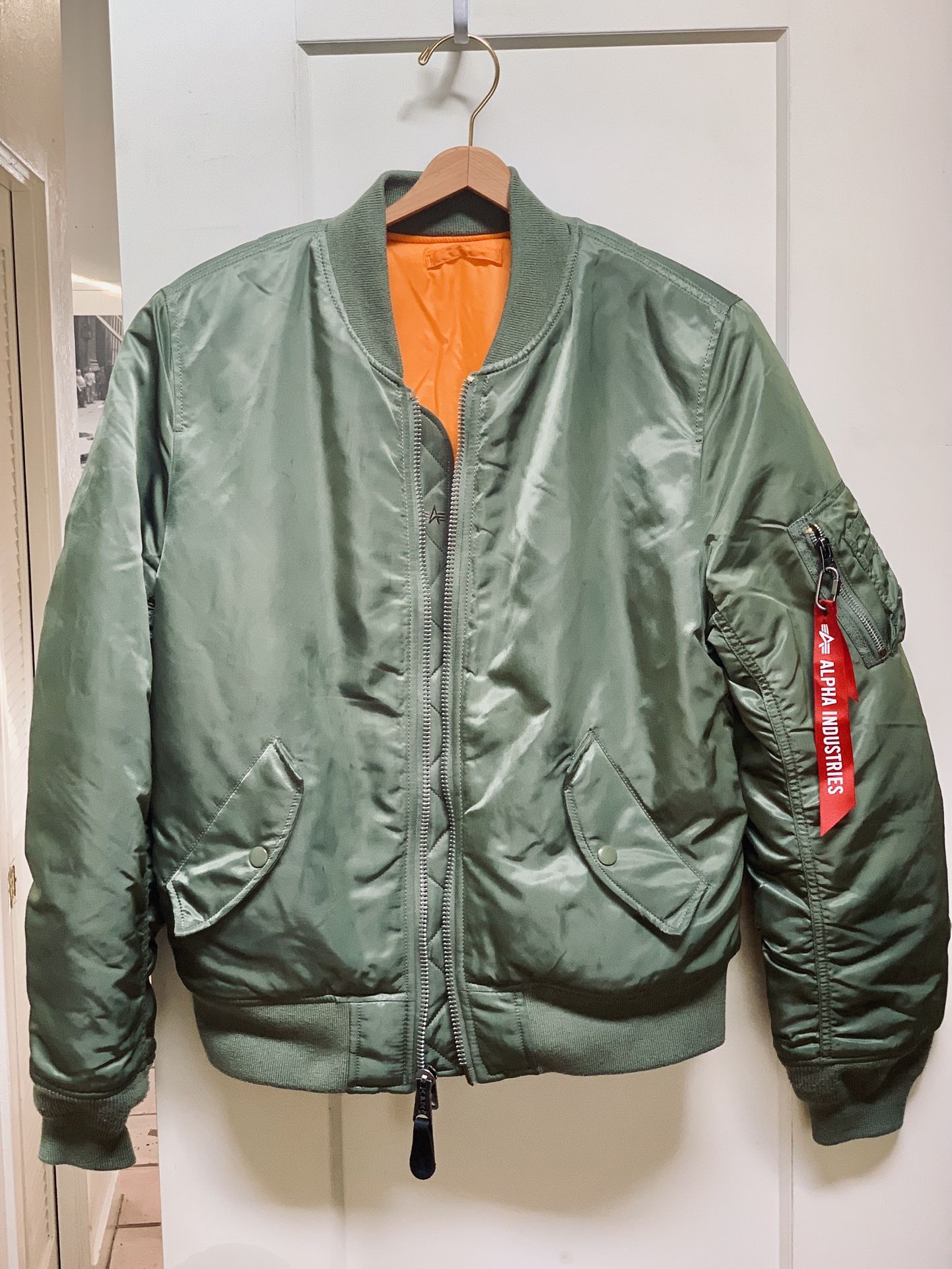 Green Bomber Jacket by Alpha Industries (Women M or Men XS) $200 New