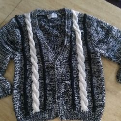 Point Zero Monochrome Knit Cardigan Sweater 