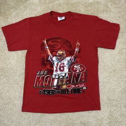Joe Montana San Francisco 49ers Vintage Men’s Medium Lee Sport Red Shirt Nutmeg