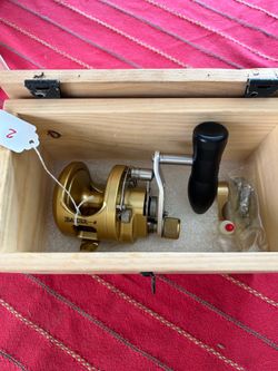 JBaker 4 Fishing Reel for sale.  NEW in factory wooden box.