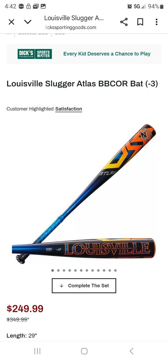 Louisville Atlas BBCOR Bat