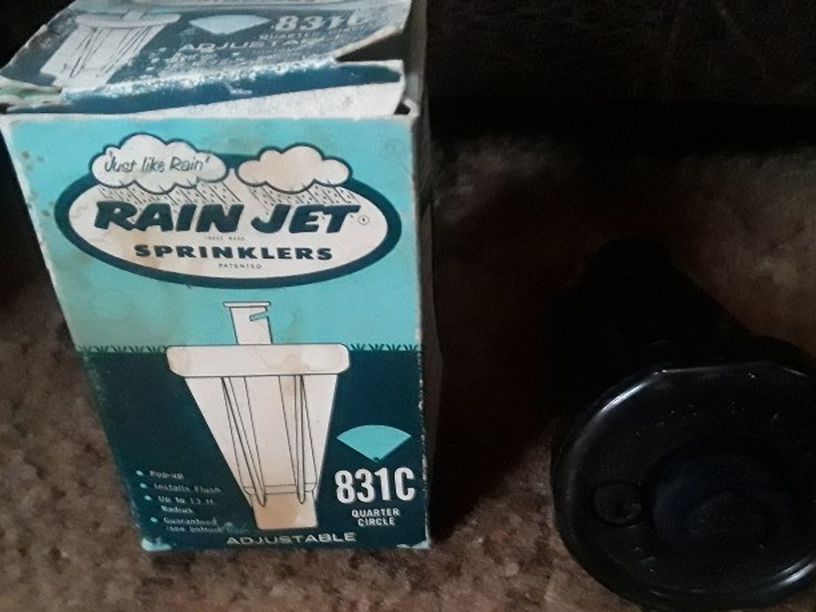 Vintage Rain Jet 831c Adjustable Pop-up Lawn Grass Sprinkler  - New 
