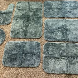 Bathroom Rugs (Set of 7) Sonoma- Blue/Green 