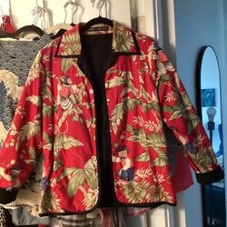 Anne Carson Reversable Light-Weight Jacket Sz S, Jungle Motif $5