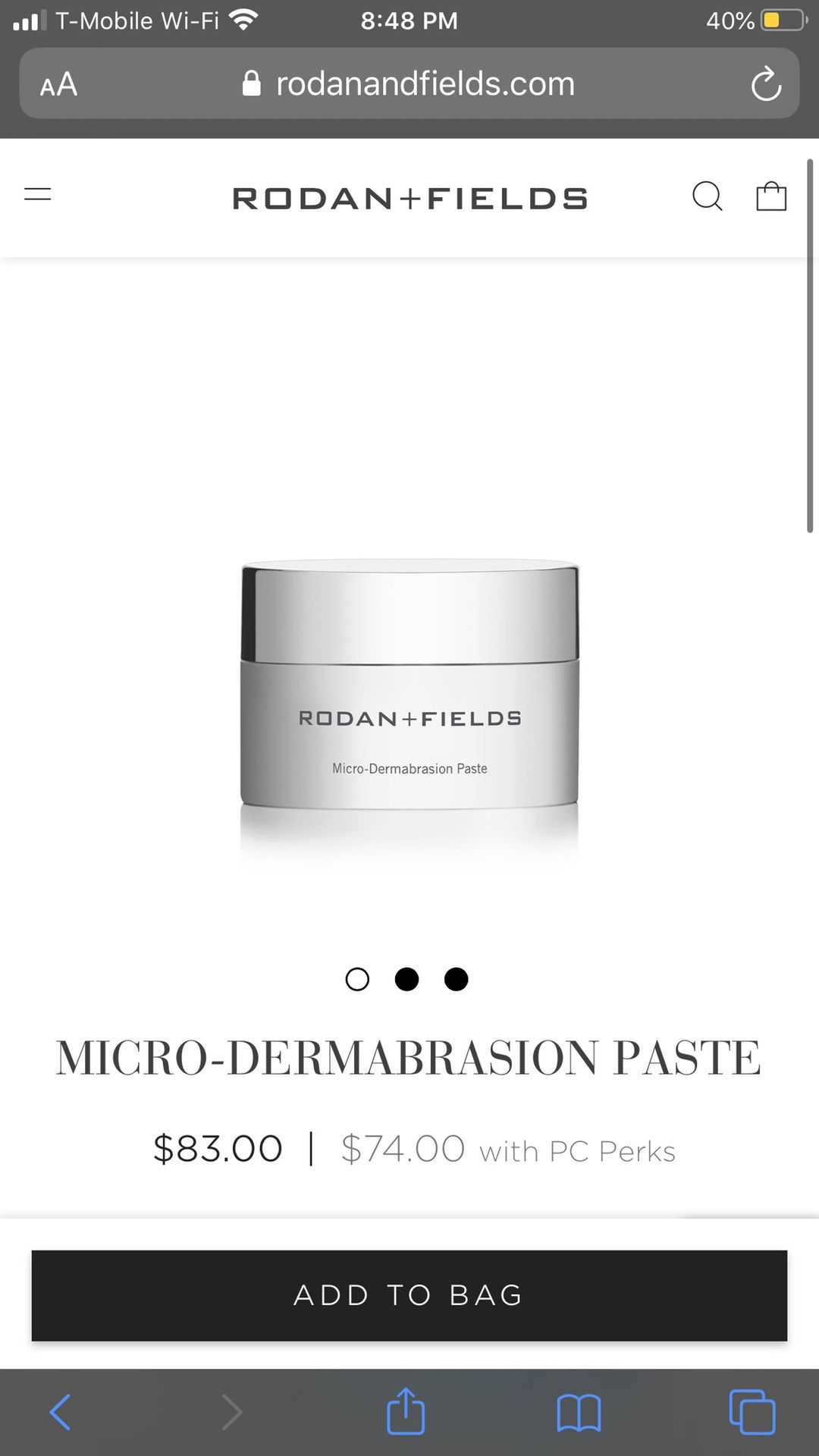 RODAN AND FIELDS MICRODERMABRASION PASTE