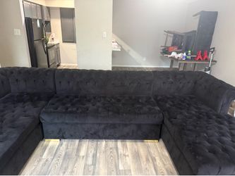 Black Velvet Sectional