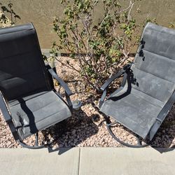 Padded Outdoor Dining Chair Sling Patio Chair, Gray (2-Pack) - Retails For $210!