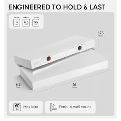 Floating White Shelves 