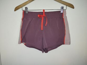Fabletics Shorts Athletic Running Women's  Purple Mauve Drawstring Orange XS EUC
