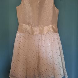 Cat & Jack Gold And White Dress Size 10-12