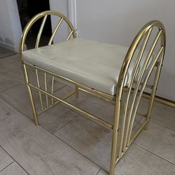 Art Deco Brass Vanity Bench 