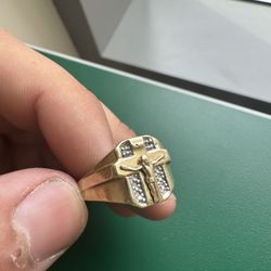 Jesus Cross Ring 10k