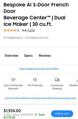 samsung 3-Door French Door Beverage Center™ | Dual Ice Maker | 30 cu.ft.