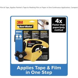 3M Hand Masker M3000 Tape Dispenser, Film & Tape, Applies Painter's Tape to Masking Film or Paper 