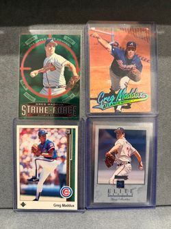 Greg Maddux 4 Card Lot 1996 Donruss Elite /10000 1989 Upper Deck Braves Cubs HOF