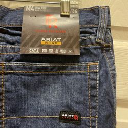 New ARIAT  Works FR M4 Low Rise Bootcut Jeans For Mens Size 38x36
