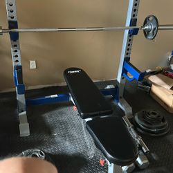 Fitness gear SET!!! Weight Bench Station, Bars, Weights Set Included