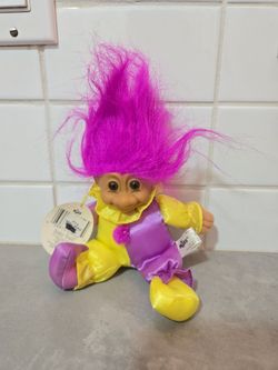 Vintage Russ Berrie Baby Troll Doll Plush - Clown / Jester #3606 (With Tags)