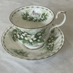 Royal Albert Flower of the Month MAY Lily of the Valley Cup & Saucer Bone China