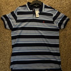 POLO RALPH LAUREN Mens XL STRIPED MESH SHIRT Sterling Multi Blue $40.00