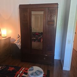 Antique WOODEN Closet Cabinet 