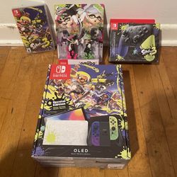 Nintendo Switch OLED Splatoon Bundle New Amibo 