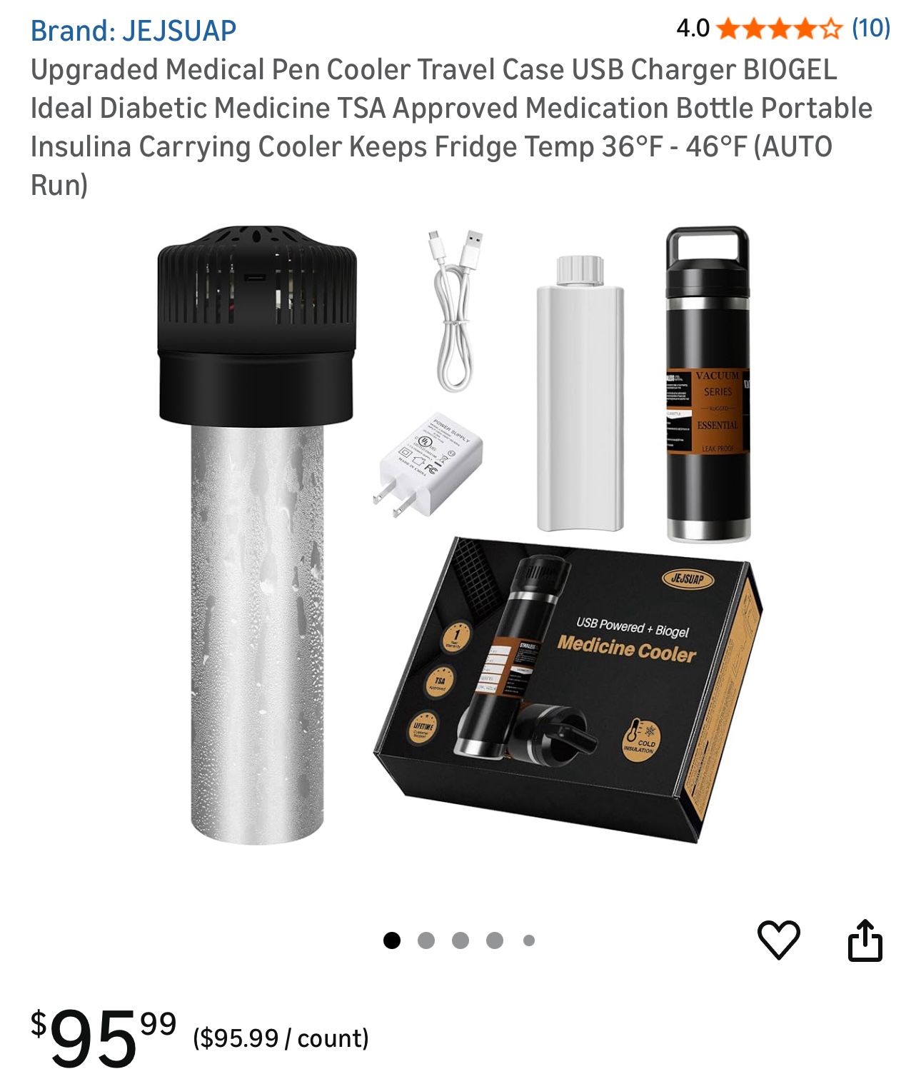 Upgraded Medical Pen Cooler Travel Case USB Charger BIOGEL Ideal Diabetic