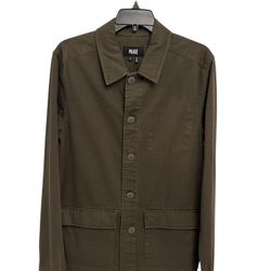 PAIGE Mens Military Green Faded Forest Dalton Jacket small