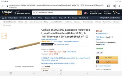 Carlisle Lacquered Hardwood Lumathread handle with Metal tip