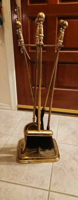 Vintage Brass Fireplace Tools