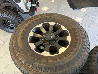 RAM LARAMIE 2500/3500 8 LUG FACTORY WHEELS 315/70R17 FIRESTONE DESTINATION X/T AND TPMS SENSORS $900 CASH