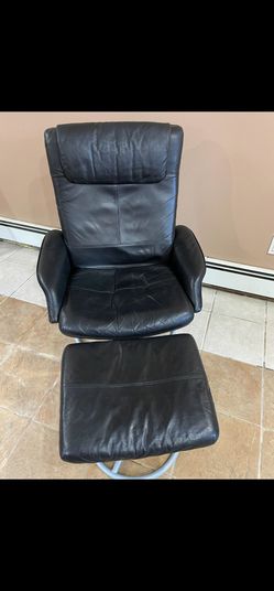 IKEA Malung Leather Armchair and Ottoman