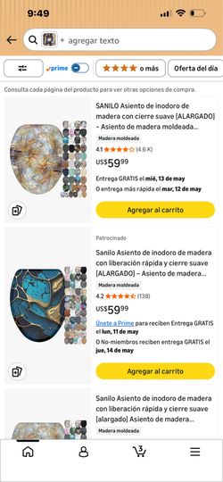 SANILO Asiento de inodoro de madera con cierre suave [ALARGADO] – Asiento de madera moldeada decorativo, silencioso y de cierre lento – Con topes resi