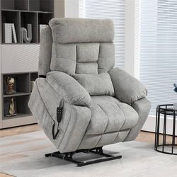 Large Power Lift Recliner Chair with Massage and Heat for Elderly, 26in Extra Wide Recliner Chair with Cup Holder Support Big and Tall People, 400lbs 