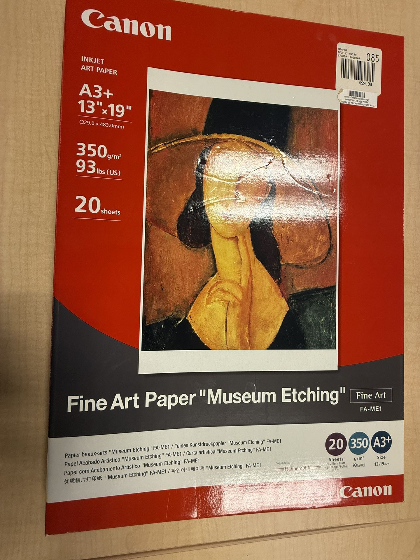 Canon Fine Art Paper Museum Etching 13"x19" 20 sheets