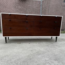 Article Mid Century Modern Double Wider Dresser Chest Of Drawers Cabinet.