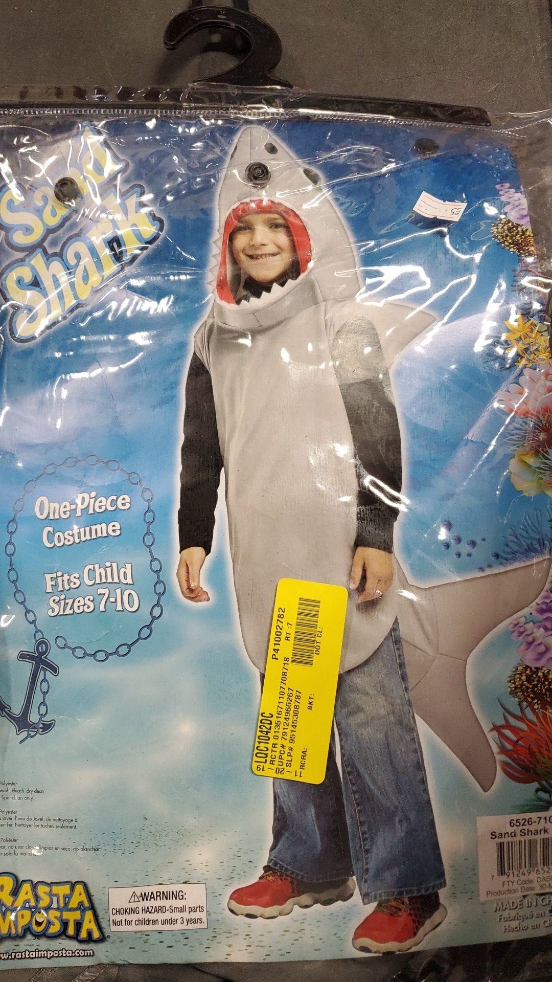 Sand shark costume size 7 to 10