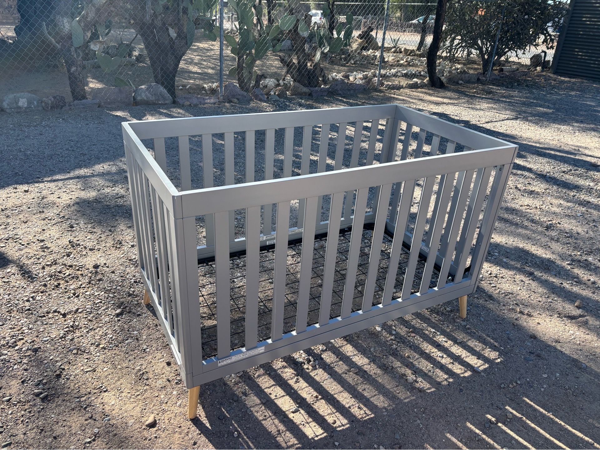 Gray Baby Crib