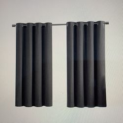 Grey Grommet Blackout Curtains 