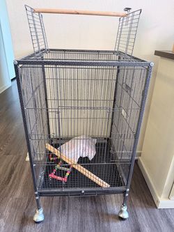 Large Bird Cage with Stand and Accessories