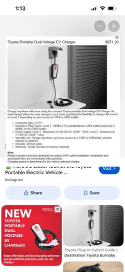 New Portable Dual Voltage EV Charger both 120 and 240 volt plugs